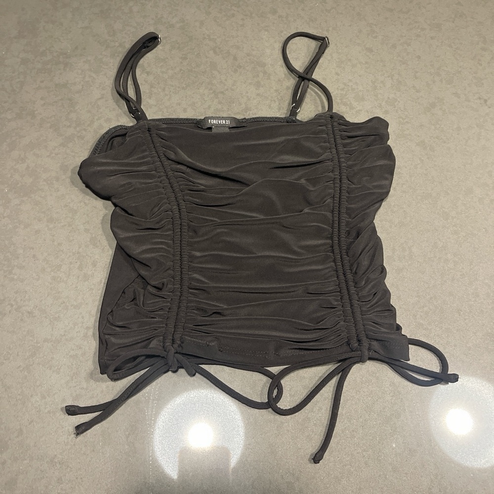 Forever 21 Black Gathered Camisole